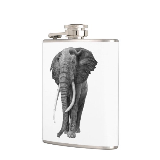 Bull elephant - Tekening in potlood Heupfles (Links)