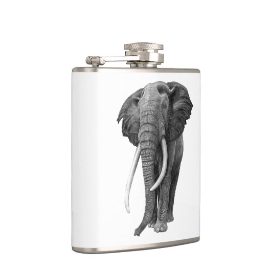 Bull elephant - Tekening in potlood Heupfles (Rechts)