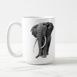 Bull elephant - Tekening in potlood Koffiemok