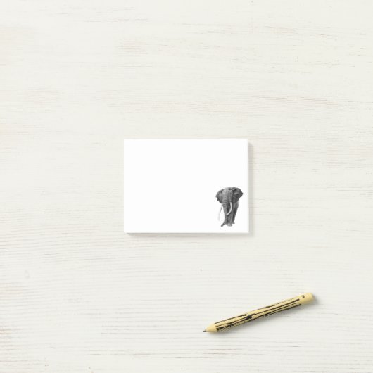 Bull elephant - Tekening in potlood Post-it® Notes (Op bureau)