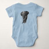 Bull elephant - Tekening in potlood Romper (Achterkant)