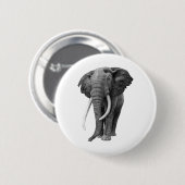 Bull elephant - Tekening in potlood Ronde Button 5,7 Cm (Voorkant /achterkant)