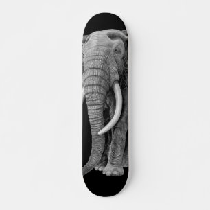 Bull elephant - Tekening in potlood Skateboard