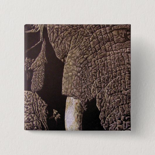 Bull Elephant Vierkante Button 5,1 Cm (Voorkant)