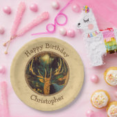 Bull Elk Autumn Yellow Papieren Bordje (Feest)