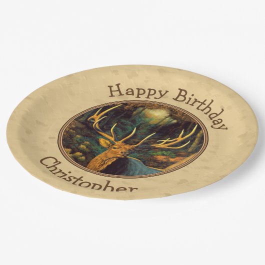 Bull Elk Autumn Yellow Papieren Bordje (Gekanteld)