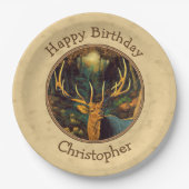 Bull Elk Autumn Yellow Papieren Bordje (Voorkant)