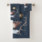 Bull Elk Bath Towel Set Bad Handdoek (Insitu)