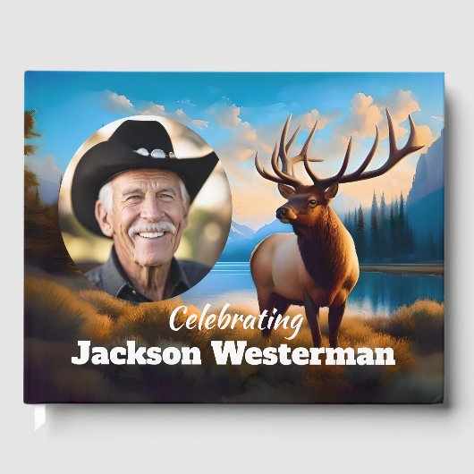 Bull Elk bij Mountain Lake Memorial Gastenboek (Voorkant)