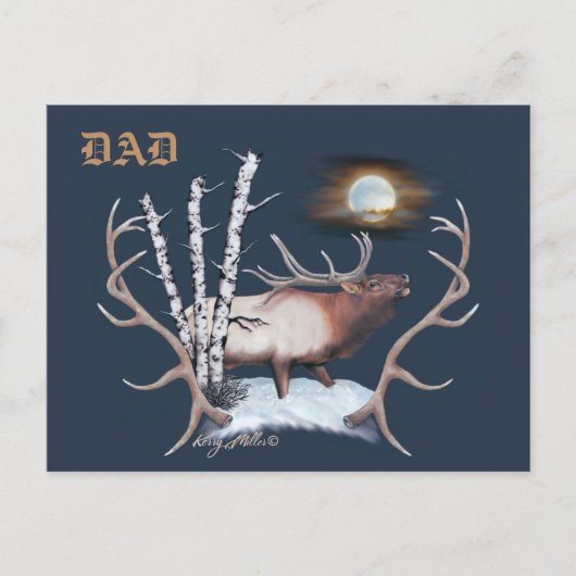 Bull Elk Briefkaart (Voorkant)