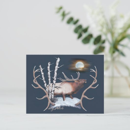 Bull Elk Briefkaart (Staand voorkant)