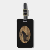 Bull elk bugling in silhouette bagagelabel (Voorkant verticaal)