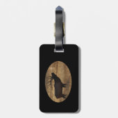 Bull elk bugling in silhouette bagagelabel (Achterkant verticaal)