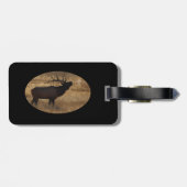 Bull elk bugling in silhouette bagagelabel (Achterkant horizontaal)