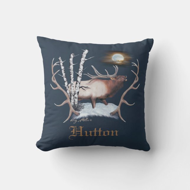 Bull Elk Bugling Kussen (Voorkant)