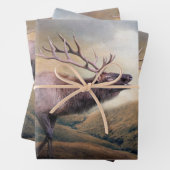 Bull Elk Bugling Wildlife Decoupage Papier Inpakpapier Vel (In situ)