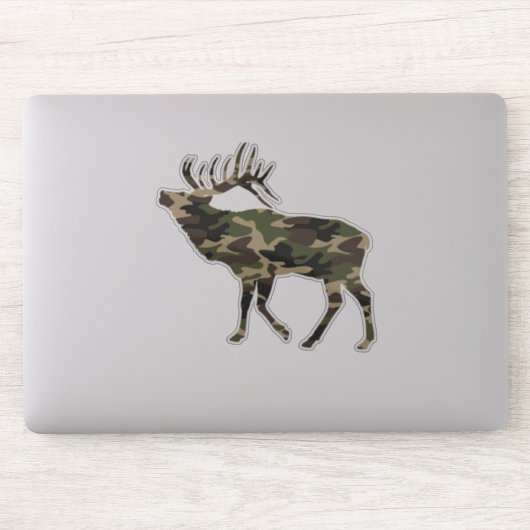 Bull Elk Camo Sticker (Computer)