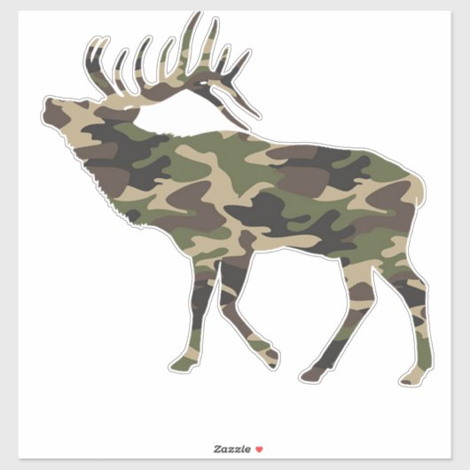 Bull Elk Camo Sticker (Vel)