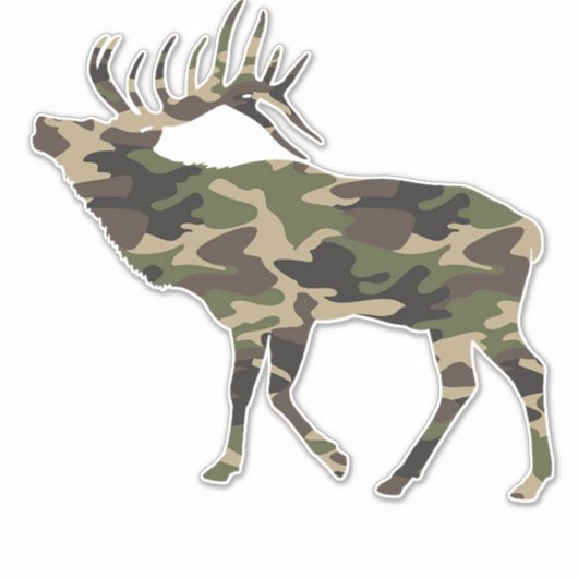 Bull Elk Camo Sticker (Voorkant)