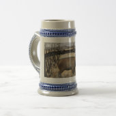 Bull Elk Crock Stein, 22 oz Bierpul (Voorkant links)