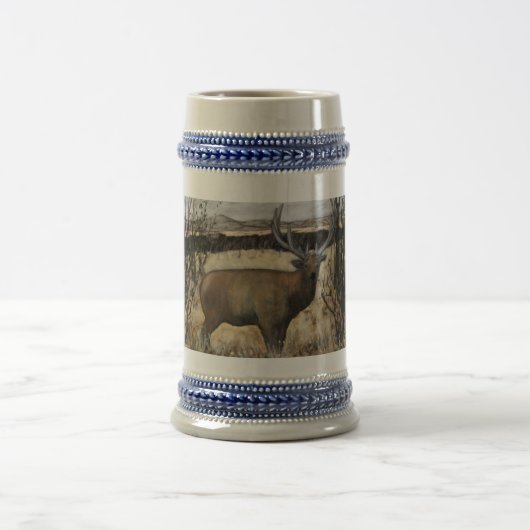Bull Elk Crock Stein, 22 oz Bierpul (Center)