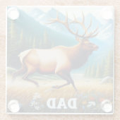 Bull Elk Dad Glazen Onderzetter (Achterkant)