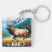 Bull Elk Dad Sleutelhanger (Achterkant)
