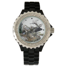 Bull elk en bok herten horloge