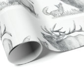 Bull Elk en Fox Cadeaupapier (Rol Hoek)