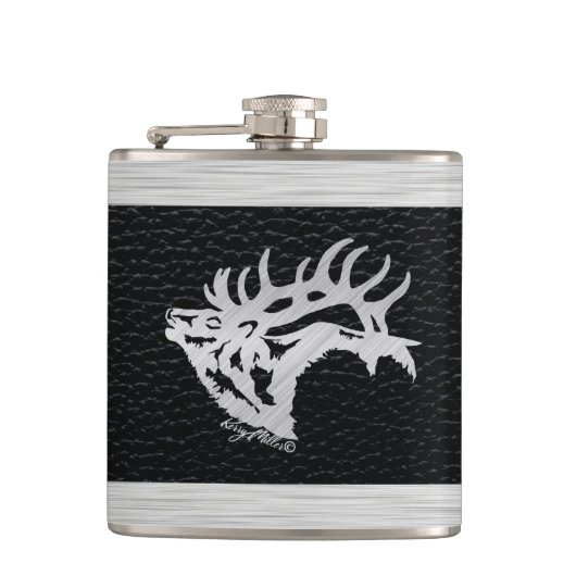 Bull Elk Flask Heupfles (Voorkant)