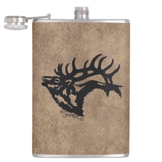 Bull Elk Flask Heupfles (Geopend)