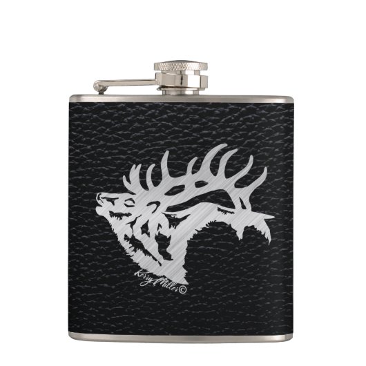 Bull Elk Flask Heupfles (Voorkant)