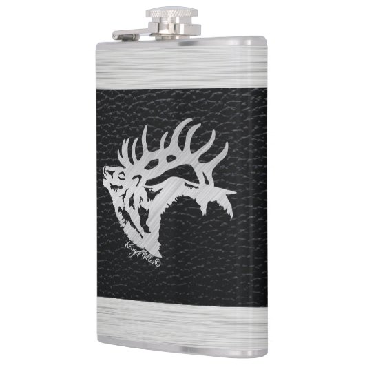 Bull Elk Flask Heupfles (Links)