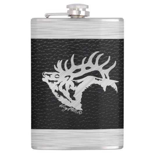 Bull Elk Flask Heupfles (Voorkant)