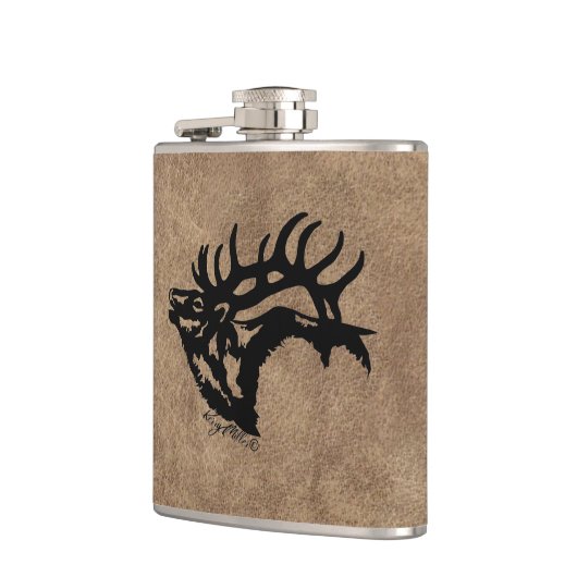 Bull Elk Flask Heupfles (Links)