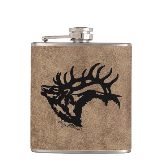 Bull Elk Flask Heupfles (Voorkant)