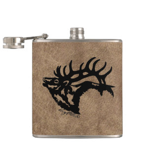 Bull Elk Flask Heupfles