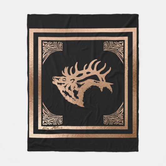 Bull Elk Fleece Blanket (Voorkant)