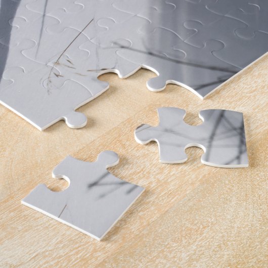 Bull Elk Grazing op Snowy Slope, geelsteen Legpuzzel (Zijkant)