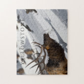 Bull Elk Grazing op Snowy Slope, geelsteen Legpuzzel (Verticaal)