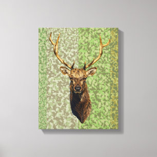 Bull Elk Head Animal natuur wildlife art Canvas Afdruk