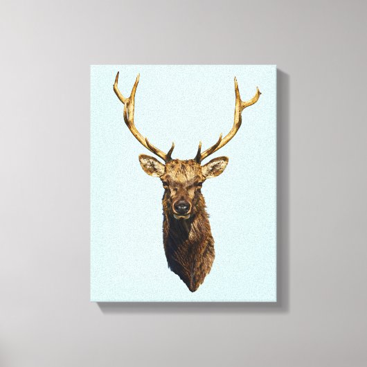 Bull Elk Head Animal natuur wildlife art Canvas Afdruk (Voorkant)