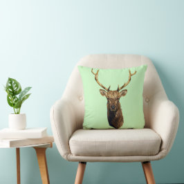 Bull Elk Head Animal natuur wildlife art Kussen