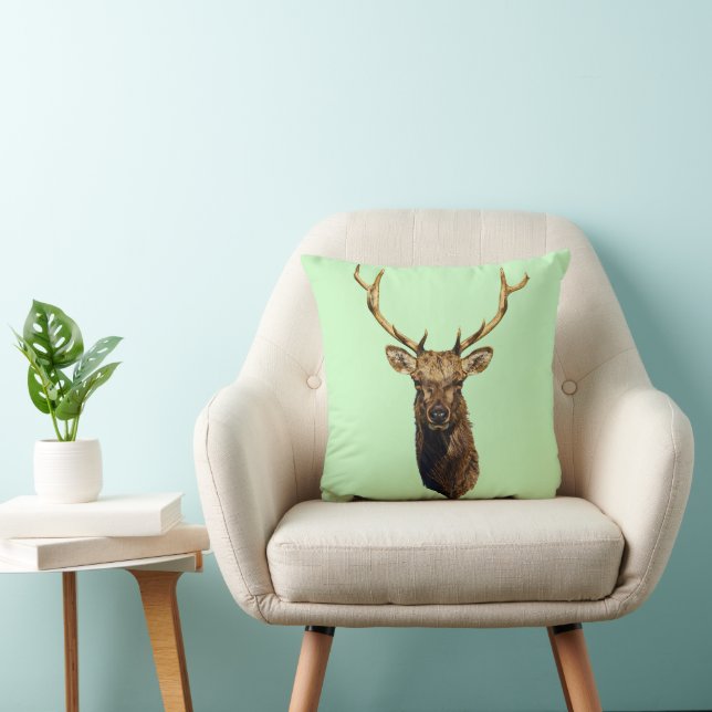 Bull Elk Head Animal natuur wildlife art Kussen (Stoel)