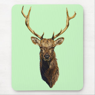 Bull Elk Head Animal natuur wildlife art Muismat