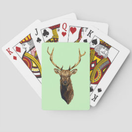 Bull Elk Head Animal natuur wildlife art Pokerkaarten