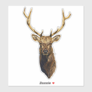 Bull Elk Head Animal natuur wildlife art Sticker