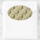 Bull Elk Hunters Wildlife Groot Spel Jachtgeweien Ovale Sticker (Tas)