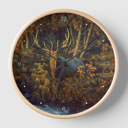 Bull Elk in het herfstbos (Voorkant)