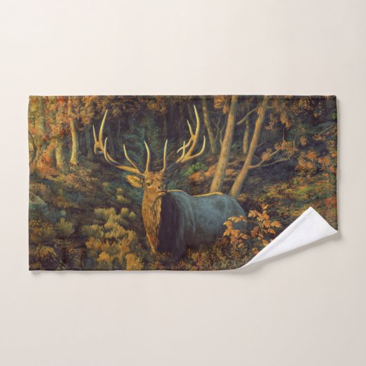 Bull Elk in het herfstbos Bad Handdoek (Handdoek)